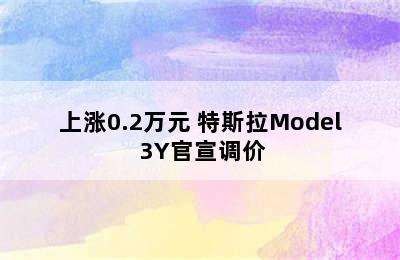 上涨0.2万元 特斯拉Model 3Y官宣调价